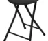 Folding Bar Stool with PVC Seat - Compact White Metal Stool for Dining and Storage