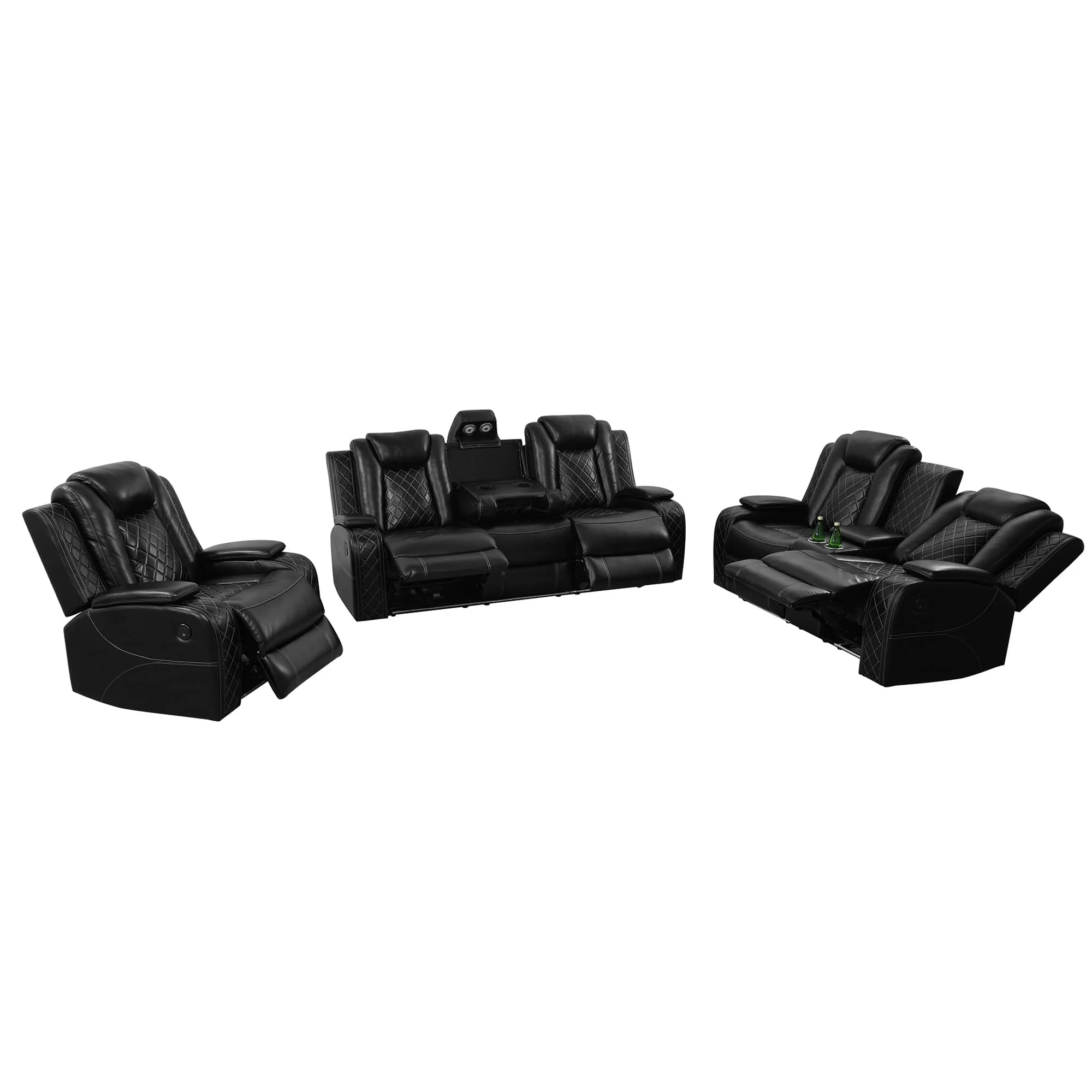 H005381dafa0f47778023392703e6abb6V.webp High Quality 3-Seater Recliner Sectional Sofa Genuine Leather with Sponge Filling for Home Living Room Furniture - Image 1