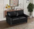 Goldoma Modern Faux Leather Loveseat with Memory Foam, Black
