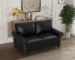 Goldoma Modern Faux Leather Loveseat with Memory Foam, Black