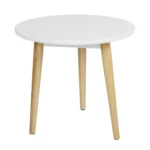 Goldoma Ash Wood End Table - solid wood side table in natural finish for living room