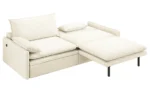 Goldoma 3-Seat Reclining Chenille Convertible Sleeper Sofa with Storage & USB – base detail