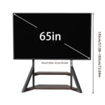 40-100 Inch Large Mobile Floor TV Stand on Wheels  Wood Shelf Base - Image 3