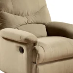 Goldoma 35 inch beige microfiber recliner with ergonomic support and easy recline lever