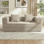 Goldoma modular corduroy sofa bed 2-seater in modern living room