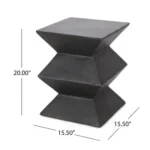 Goldoma lightweight concrete outdoor side table with geometric design on a patio