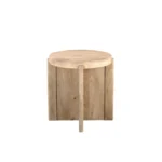 24" HMS Natural Solid Wood Round Cross Leg End Table Console Tables - Image 5