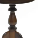 Goldoma 25-Inch Dark Chestnut Round End Table - Rustic Manufactured Wood Side Table – close-up detail