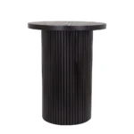 Goldoma 22 inch pedestal round end table handcrafted wood coffee table in black