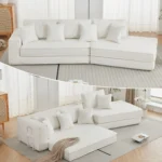Folding Convertible Out Sleeper Sofa Bed 2-in-1 Combination Convertible Sofa 3 Seat Upholstered Fold Out Floor Gaming Sofa Bed - Image 10