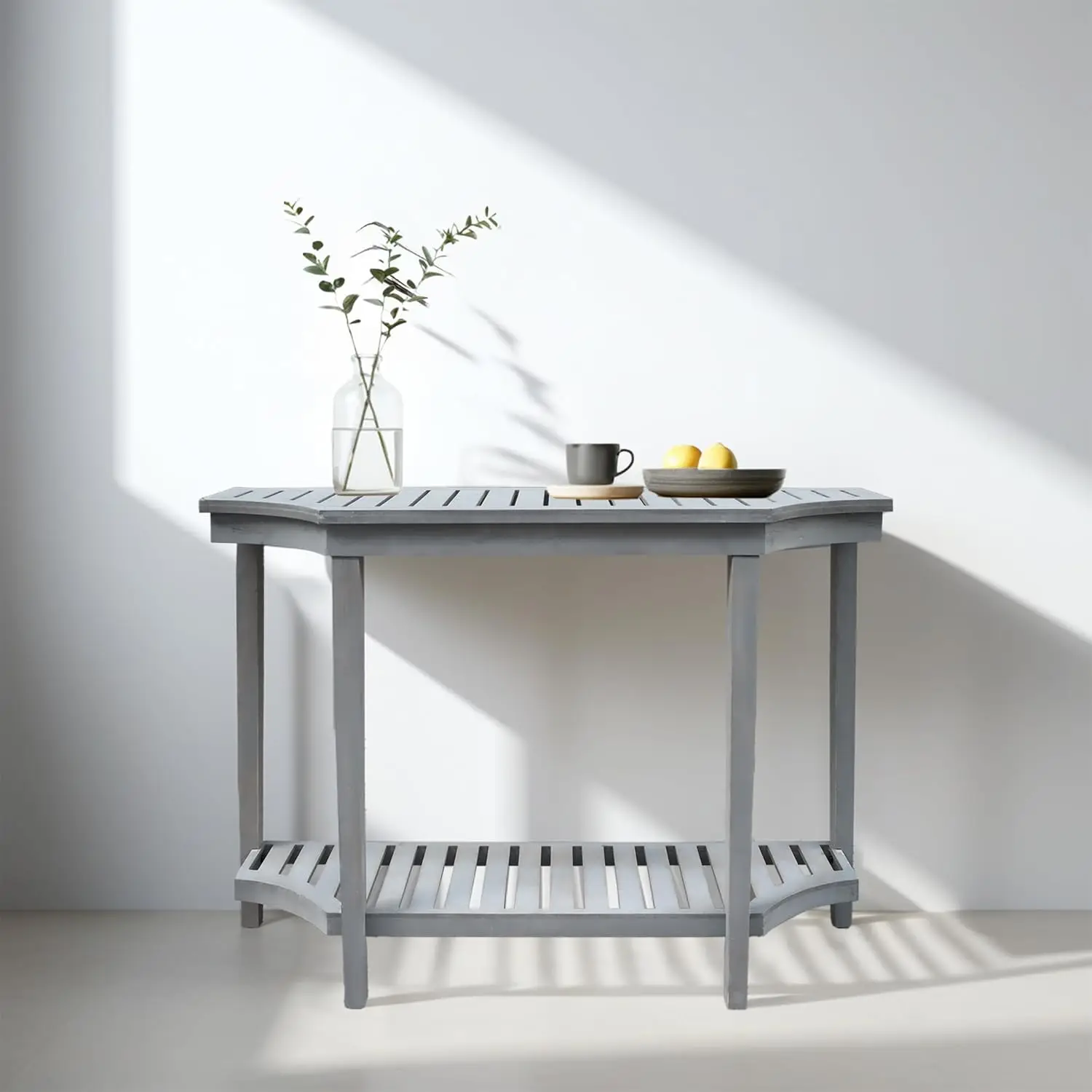 H05c2898925e541f0903544b23ca01de7U.webp Goldoma farmhouse console table in gray blue with lower shelf in living room