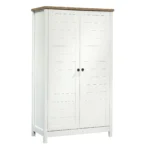 White engineered wood living room storage cabinet with 5 compartments