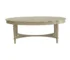 Goldoma 50-Inch Antiqued White Solid Wood Oval Distressed Coffee Table