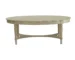 Goldoma 50-Inch Antiqued White Solid Wood Oval Distressed Coffee Table