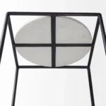 Goldoma 22" Black Marble Round End Table – base detail