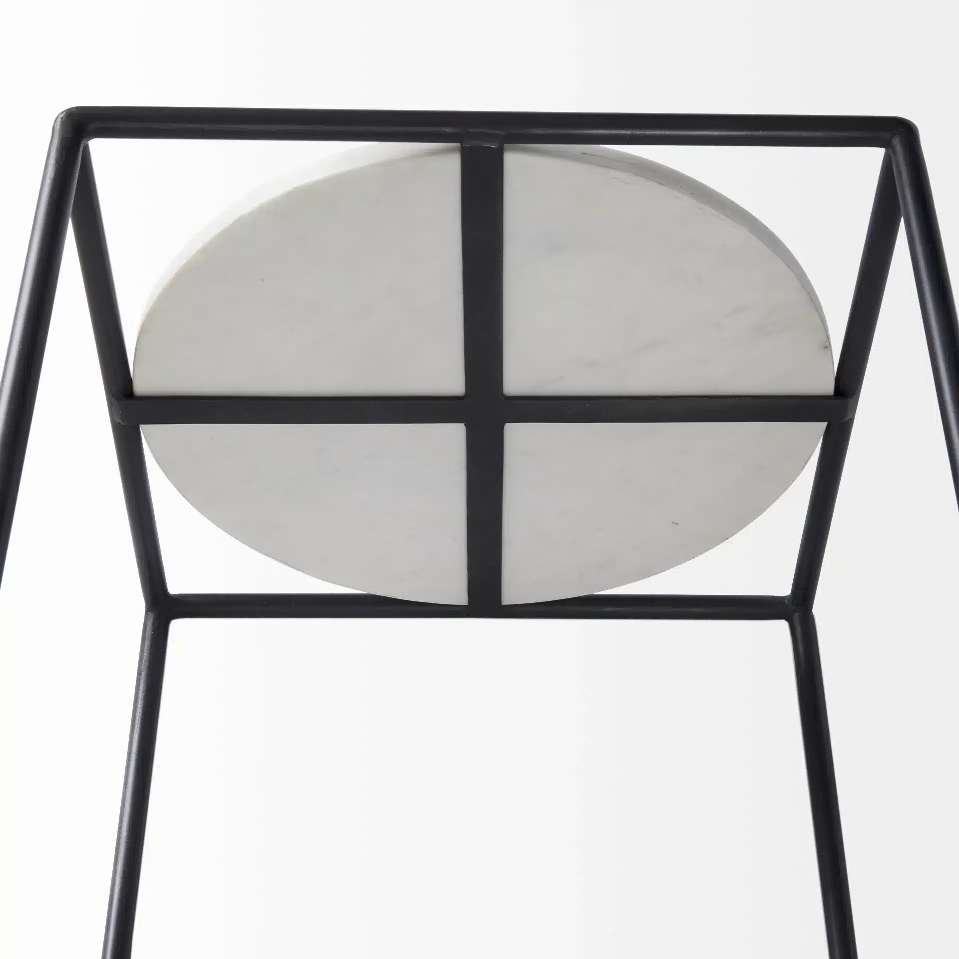 Goldoma 22" Black Marble Round End Table