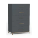Goldoma 33-Inch 5-Drawer Dresser Gray Solid Wood for Bedroom – close-up detail