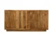 Goldoma 72" Solid Wood Sideboard with Four Doors and Shelves – Brown