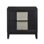 Goldoma 6-Drawer Dresser in Charcoal Gray with Reeded Front Panels – Solid Wood Construction – angled view