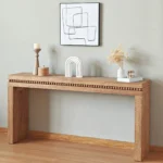 Goldoma 64-inch modern solid wood luxury console table for entryway and living room
