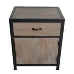 20" HMS Brown Solid Wood End Table with Drawer Elegant Living Room Furniture