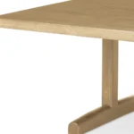 Solid oak coffee table 55 inch double pedestal coffee table in natural finish