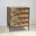 Goldoma 4-Drawer Industrial Dresser - Rustic Brown Storage Chest with Steel Frame – styled in a modern Living Room Storage