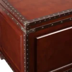 Goldoma 24 inch solid wood end table in rustic brown finish square accent table for living room