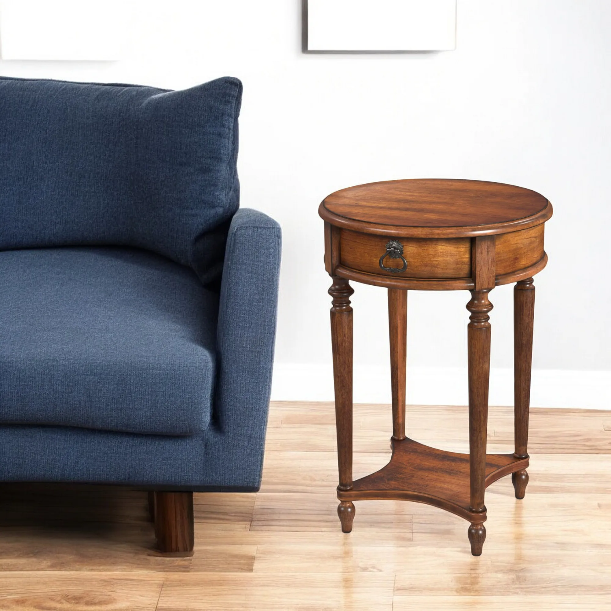 H0b4e141a5a244aada81c8dd48b634204K.webp Goldoma rustic end table with drawer and shelf in distressed brown wood