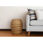 HMS 20" Natural Rattan Round Drum End Table Stools & Ottomans - Image 2
