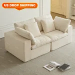 Goldoma modular sectional compressed sofa with memory foam fabric upholstery in a modern living room