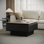 Goldoma lift top coffee table in mid century modern square design with hidden storage compartment for living room