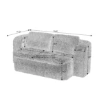 Goldoma modular compressed sofa in cream fabric, 74.8 inch living room couch