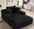 Goldoma Oversized Boneless Corduroy Chaise Lounge with 3 Pillows – Deep Seat Sleeper Sofa Bed for Living Room or Bedroom