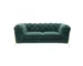 Goldoma 74" Emerald Velvet Chesterfield Loveseat with Gold Legs