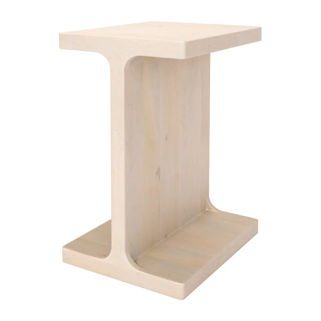 H0e97789f20634b7e819c302cc865c2bf0.webp 20-Inch HMS Natural Solid Wood Pedestal End Table for Living Room Furniture - Image 1