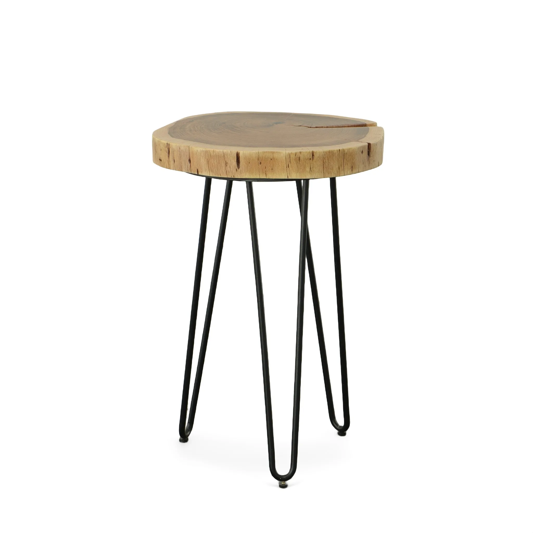 H0ed6871da0184696948fab19c3cc8f03n.webp Goldoma solid wood round end table with black iron base and live edge top