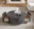 Goldoma Modern Round Coffee Table with Drawer