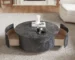 Goldoma Modern Round Coffee Table with Drawer