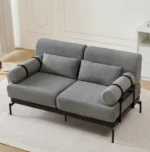 Goldoma modern loveseat with USB ports, corduroy chenille cover and wood legs