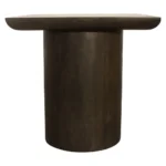 24" HMS Dark Brown Distressed Solid Wood Square Pedestal Console Table End Table - Image 4