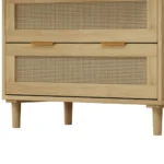 FCJ 3-Drawers Rattan Storage Cabinet Stylish Living Room Cabinets with Durable Rattan Drawers - Image 4