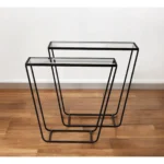 Glass console table with mirrored brass frame in modern entryway decor - Goldoma 10 inch narrow table