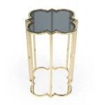 Goldoma gold and black glass free form console table - elegant gold and black console table with distressed finish for living room or entryway