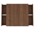 Goldoma Nordic square wooden coffee table with 4 drawers in a modern living room setting