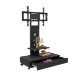 Goldoma TV Stand with Wall Mount – Modern Media Console for 32-65" TVs, VESA 600x400mm – side view