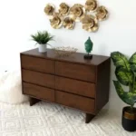 Goldoma Dubrovnik solid wood dresser with 6 drawers in natural wood finish modern style