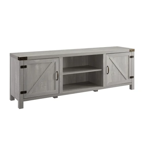 H188b8e567839447e87c137ae507cddc33.webp Goldoma Stone Grey Barn Door TV Stand 70 inch for TVs up to 80 inches with sliding doors and cable management