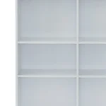 Goldoma 47-inch white rectangular bar table with shelves in high-gloss finish