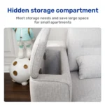 Goldoma modular power recliner sofa bed L-shaped sectional with adjustable headrests and pull-out bed in a modern living room